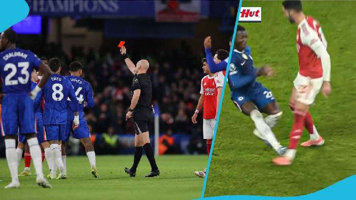 Moises Caicedo nhận thẻ đỏ sau pha đ&aacute;p b&oacute;ng kinh ho&agrave;ng