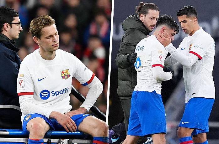 Pedri, De Jong lại chấn thương, Barca khủng hoảng h&agrave;ng tiền vệ
