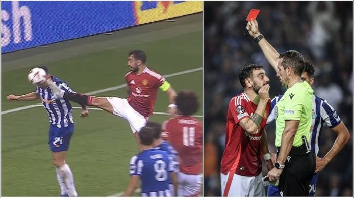 Nhận 2 thẻ đỏ li&ecirc;n tiếp, Bruno Fernandes bị CĐV MU chỉ tr&iacute;ch dữ dội