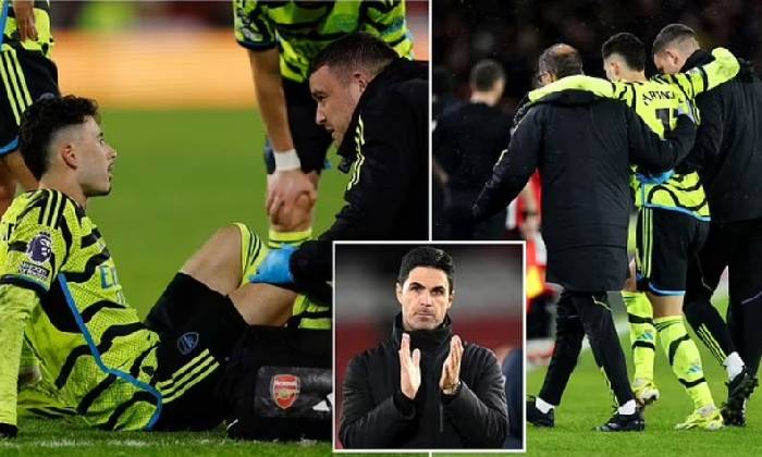 Arsenal phải 'trả gi&aacute;' sau chiến thắng Sheffield v&igrave; chấn thương từ 2 trụ cột h&agrave;ng c&ocirc;ng