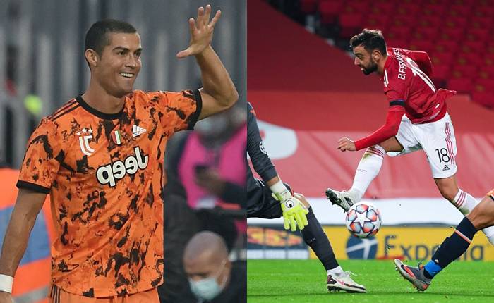 Bruno Fernandes s&aacute;nh ngang Cristiano Ronaldo trong m&ugrave;a 2020/21