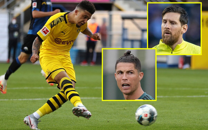 Cristiano Ronaldo v&agrave; Lionel Messi cộng lại cũng chưa bằng Jadon Sancho