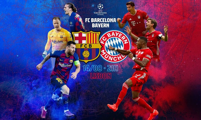 Lịch ph&aacute;t s&oacute;ng trực tiếp tứ kết C&uacute;p C1 ch&acirc;u &Acirc;u: Barcelona vs Bayern Munich
