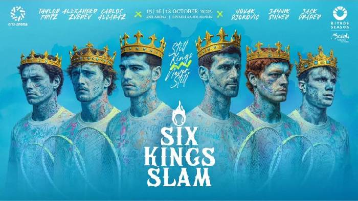 Danh s&aacute;ch 6 tay vợt tham dự Six Kings Slam 2025: Sinner, Alcaraz, Djokovic c&ugrave;ng g&oacute;p mặt