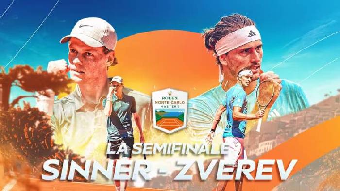 Link trực tiếp tennis Sinner vs Zverev - B&aacute;n kết Monte Carlo Masters, 19h30 ng&agrave;y 11/4