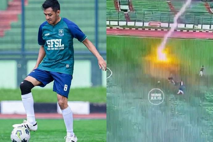 Bi kịch cầu thủ Indonesia bị s&eacute;t đ&aacute;nh tử vong trong trận đấu