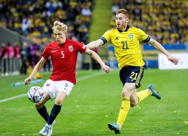 Đội h&igrave;nh ra s&acirc;n ch&iacute;nh thức Na Uy vs Thụy Điển, 23h ng&agrave;y 12/6