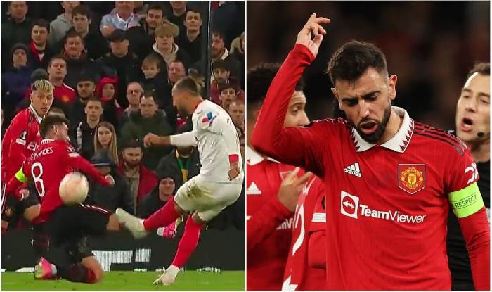 5 điểm nhấn M.U 2-2 Sevilla: Malacia qu&aacute; non; Bruno nhận thẻ v&agrave;ng oan?