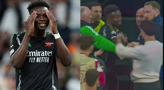 Dani Carvajal t&uacute;m cổ, &lsquo;hỏi thăm&rsquo; Saka trong đường hầm