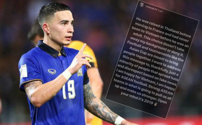 Tuyển thủ Th&aacute;i Lan Tristan Do 'khổ sở' v&igrave; bị CĐV Việt Nam chỉ tr&iacute;ch