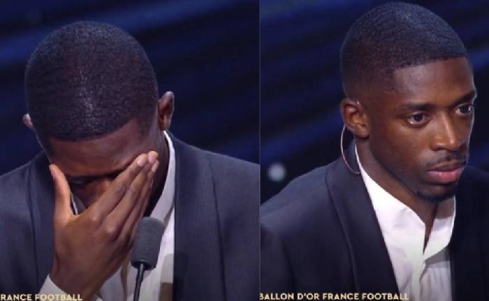 Ousmane Demble bật kh&oacute;c khi gi&agrave;nh Quả b&oacute;ng v&agrave;ng