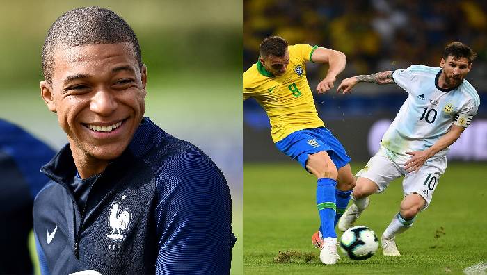 Kylian Mbappe g&acirc;y b&atilde;o khi xem thường nền b&oacute;ng đ&aacute; Brazil v&agrave; Argentina
