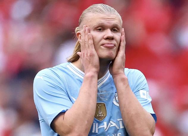 Haaland tịt ng&ograve;i trong cả 6 trận chung kết tại Man City