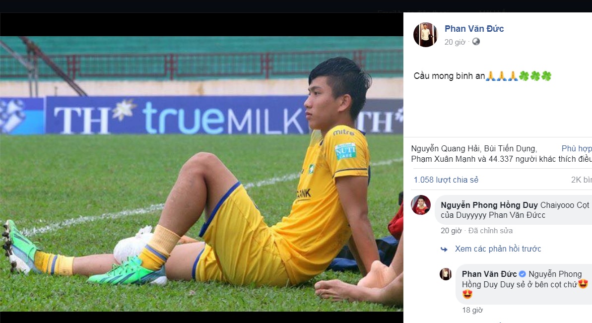 Phan Văn Đức kh&oacute; b&igrave;nh phục trước đại chiến SLNA vs Than Quảng Ninh