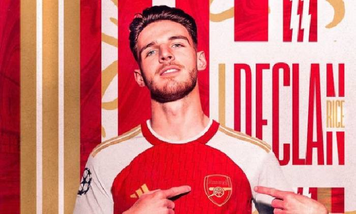 N&oacute;ng! Arsenal ch&iacute;nh thức chi&ecirc;u mộ th&agrave;nh c&ocirc;ng bom tấn Declan Rice
