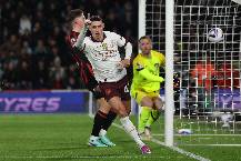 Haaland lại tịt ng&ograve;i, Man City nhọc nhằn hạ Bournemouth, theo s&aacute;t Liverpool