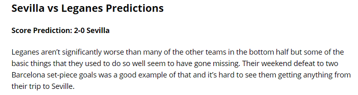 Dự đo&aacute;n Sevilla vs Leganes (18h 1/12) bởi La Liga Expert