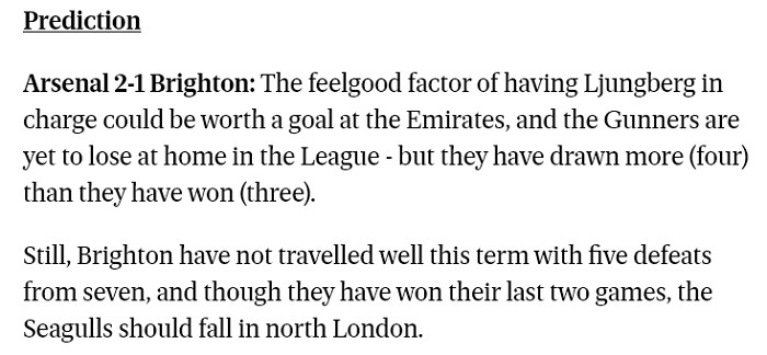 Dự đo&aacute;n Arsenal vs Brighton (3h15 6/12) bởi chuy&ecirc;n gia Tom Doyle