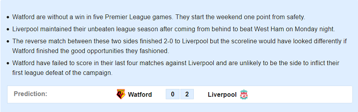 Watford vs Liverpool (0h30 1/3): Đếm ng&agrave;y đăng quang
