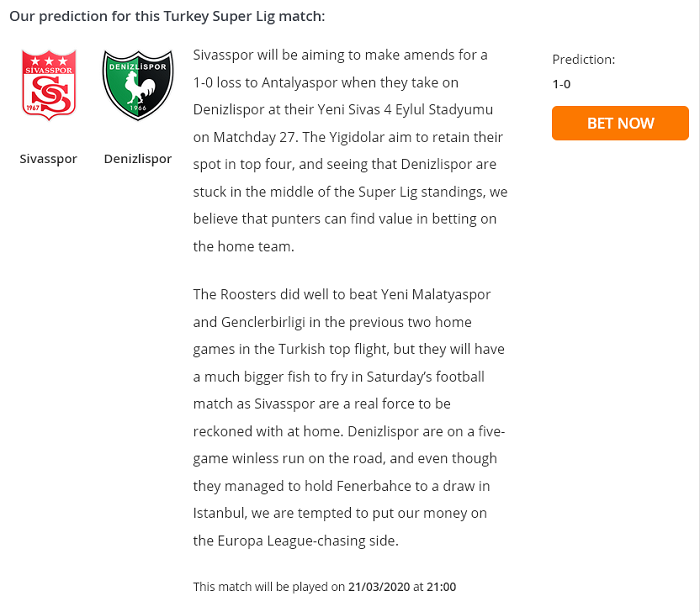 Sivasspor vs Denizlispor (21h 21/3): Chủ mạnh, kh&aacute;ch đuối