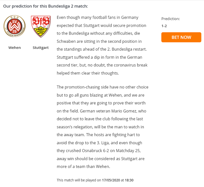 Wehen Wiesbaden vs Stuttgart (18h30 17/5): Kh&ocirc;ng c&ograve;n đường l&ugrave;i