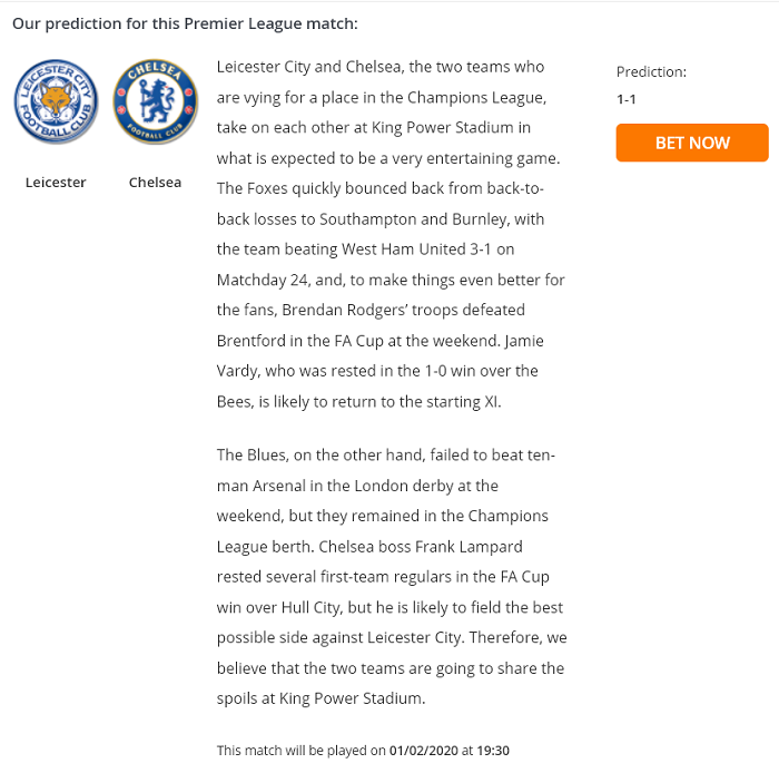 Leicester vs Chelsea (19h30 1/2): Kh&oacute; ph&acirc;n cao thấp