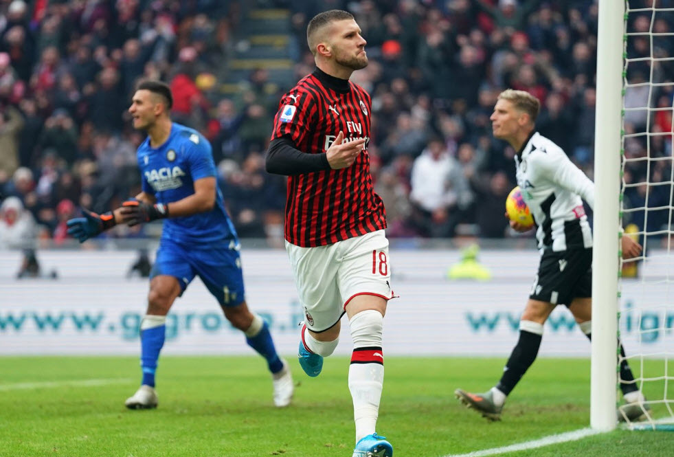 AC Milan 3-2 Udinese: Rebic lập c&uacute; đ&uacute;p, Milan ngược d&ograve;ng th&agrave;nh c&ocirc;ng