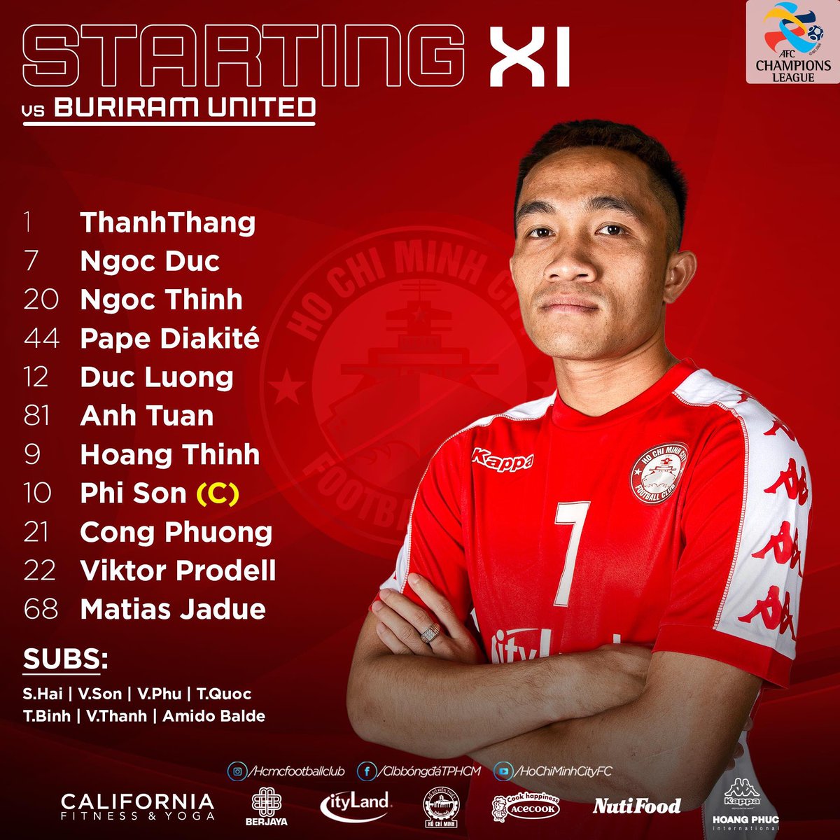 Buriram United 2-1 TP Hồ Ch&iacute; Minh: C&ocirc;ng Phượng xuống đ&aacute; AFC CUP