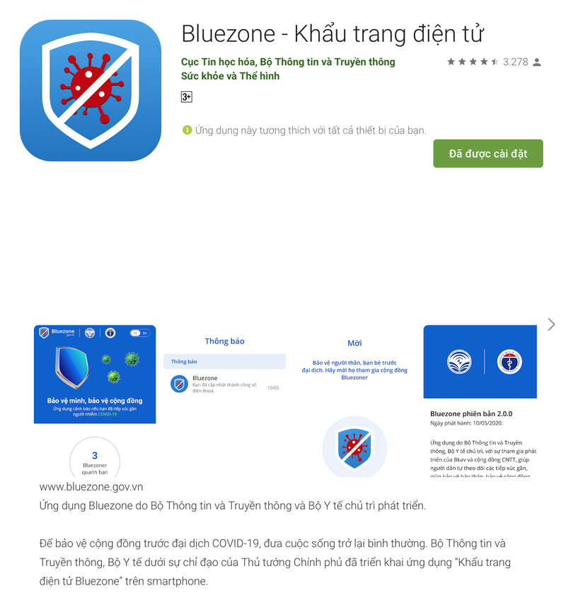 C&aacute;ch c&agrave;i đặt khẩu trang điện tử Bluezone cảnh b&aacute;o người nhiễm COVID-19